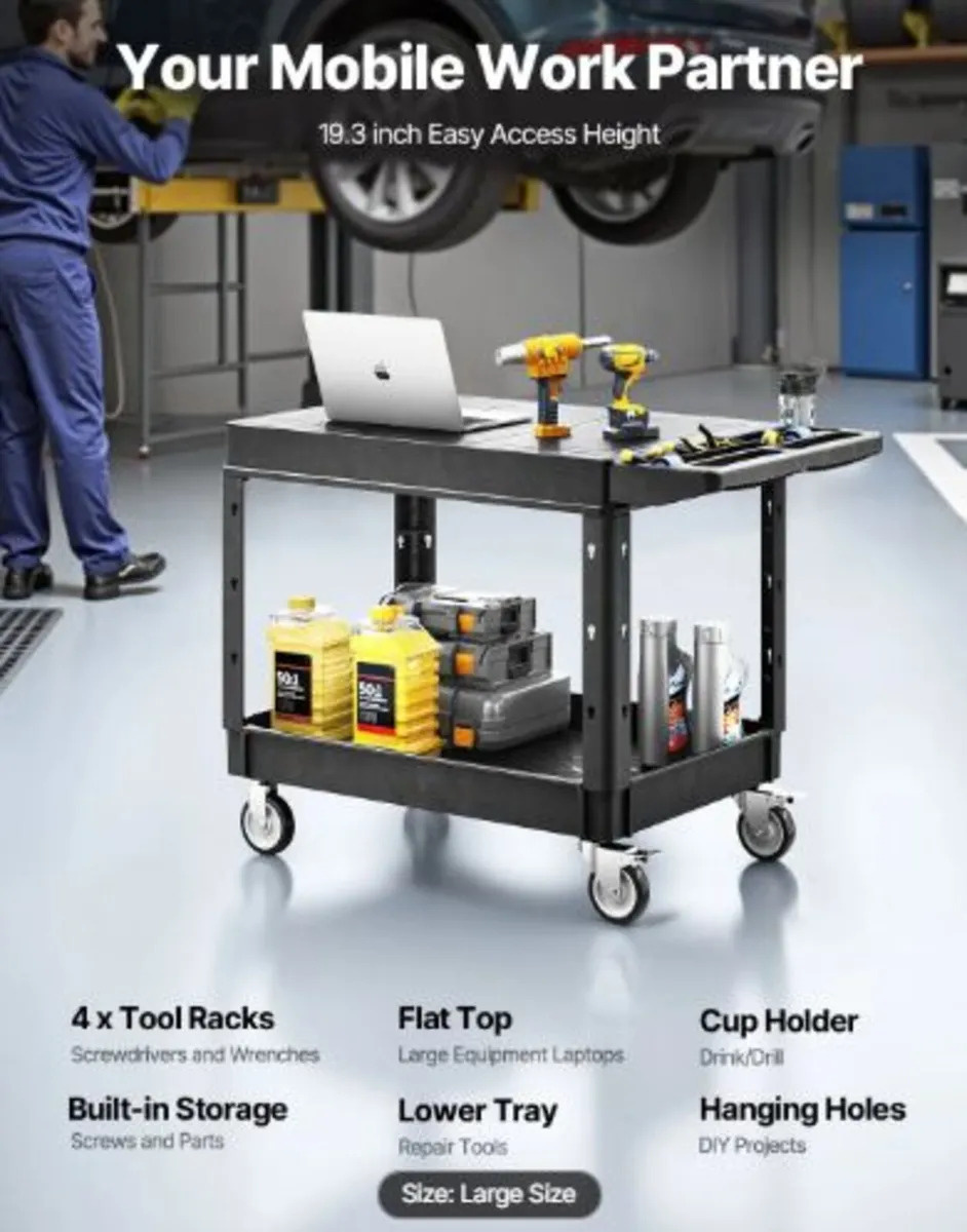 Utility Cart, 550 lbs Load Capacity,37 x 25.4-inch - Image 1