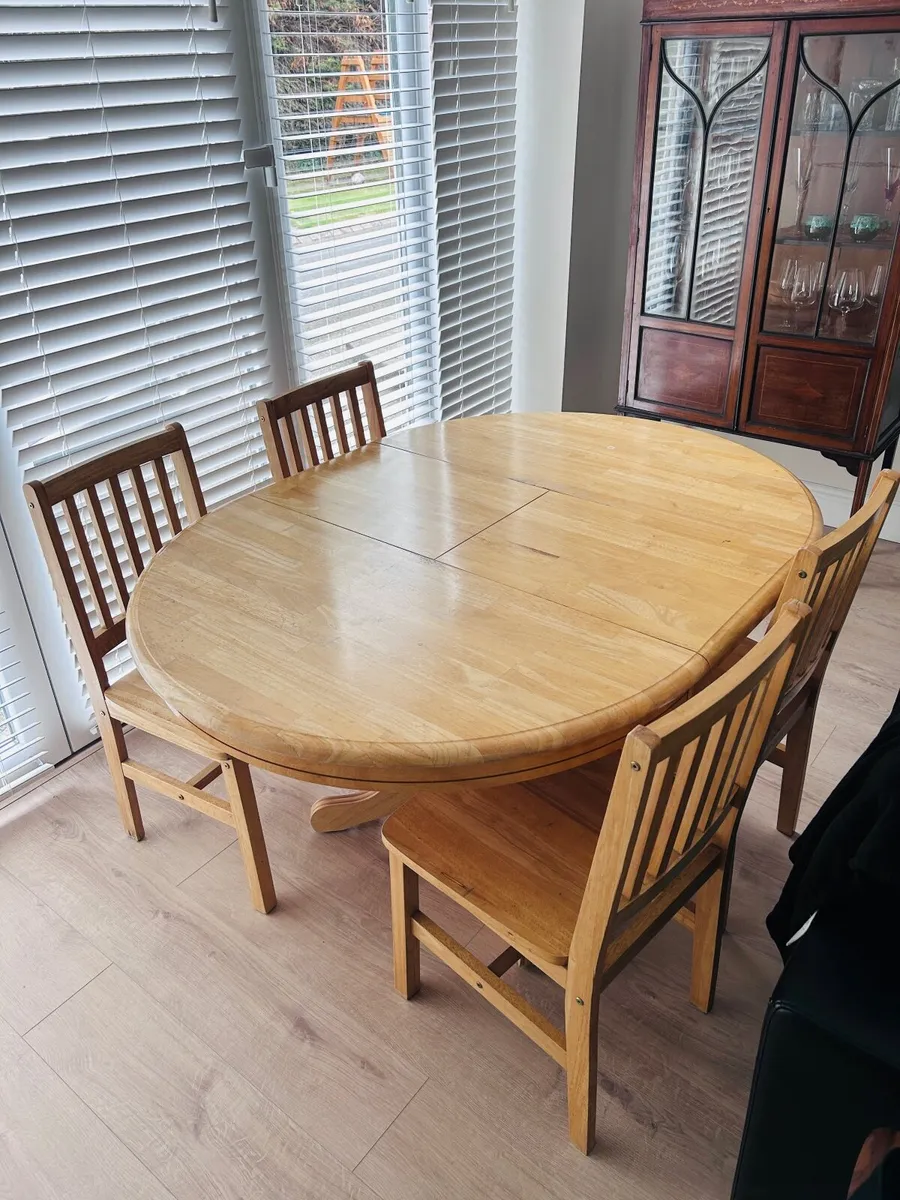 Solid Wooden Extendable Dining Table + 6 Chairs - Image 2