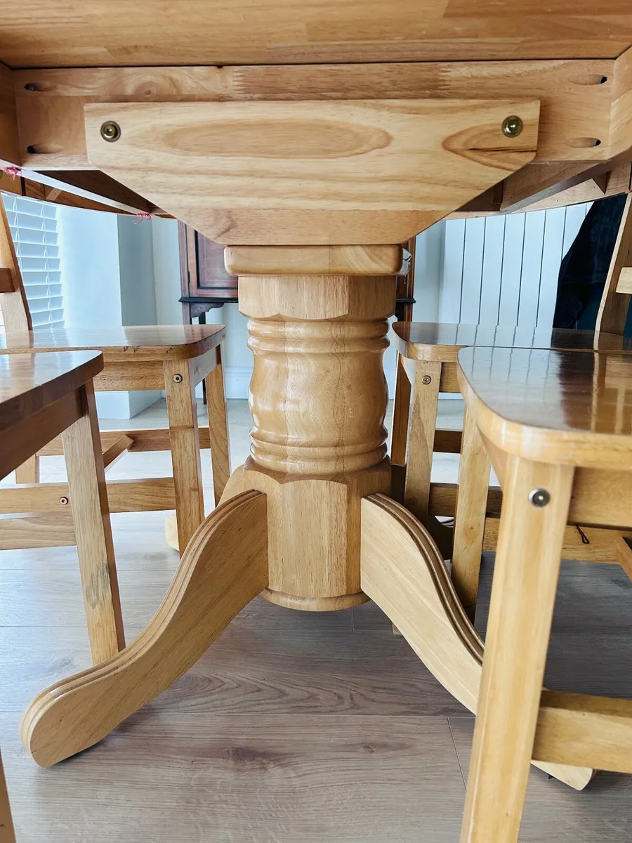 Solid Wooden Extendable Dining Table + 6 Chairs - Image 3