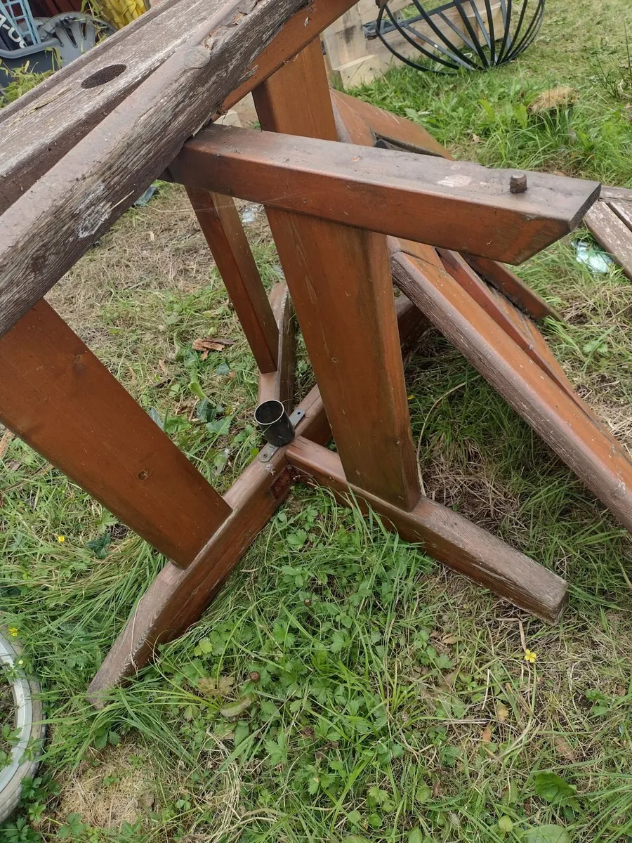 Heavy Teak garden table base - Image 2