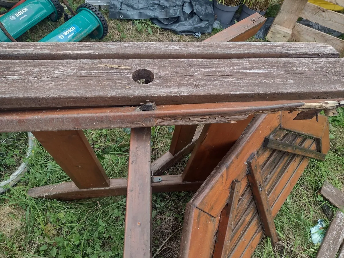 Heavy Teak garden table base - Image 4