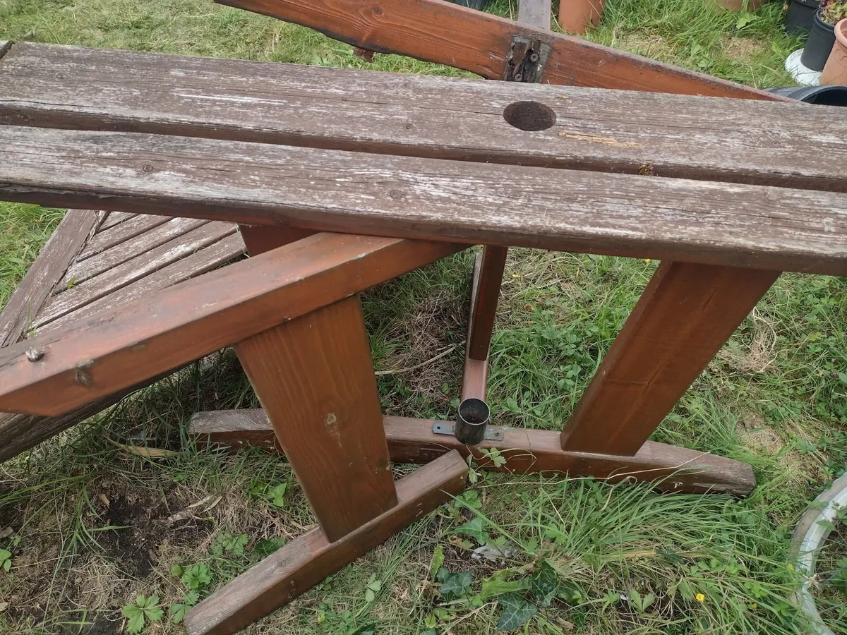 Heavy Teak garden table base - Image 3