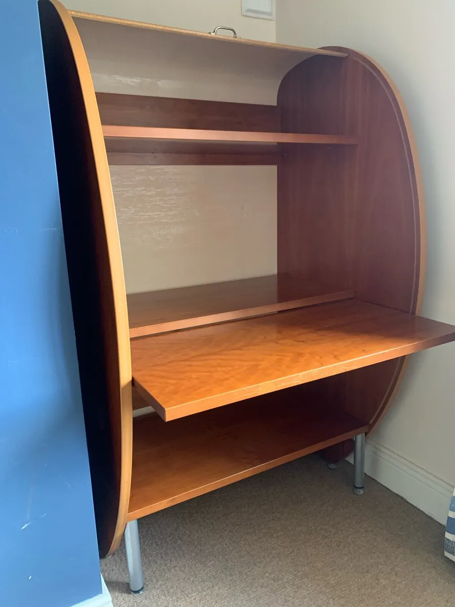 Roll top desk, computer desk - Image 3