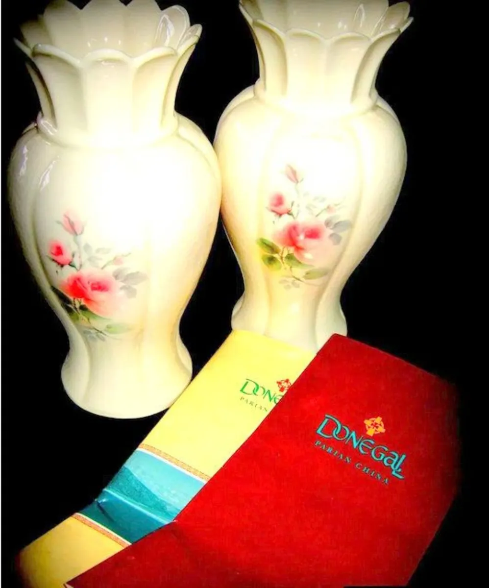 Vintage Pair of Donegal Parian China Vases - Image 2