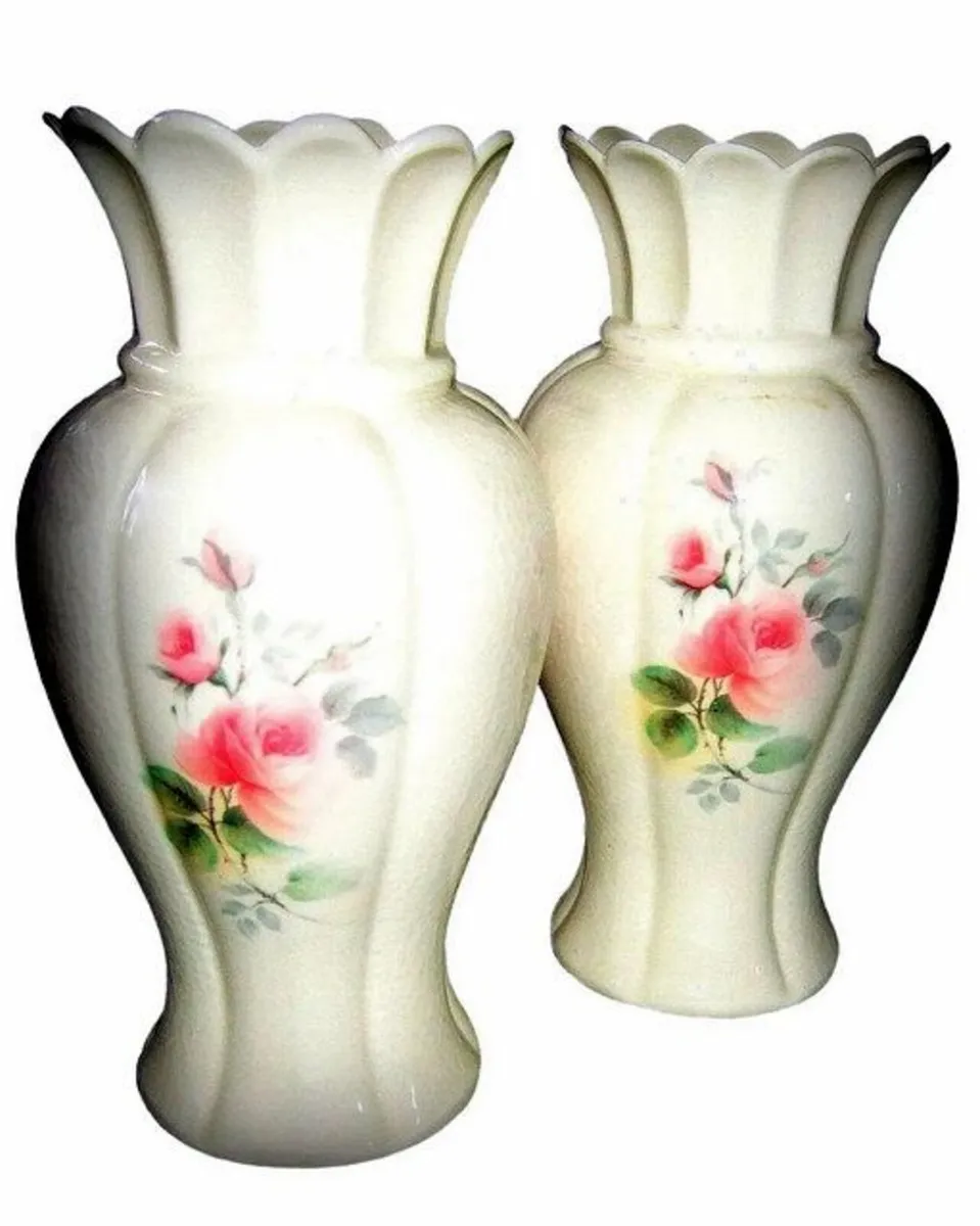 Vintage Pair of Donegal Parian China Vases - Image 1