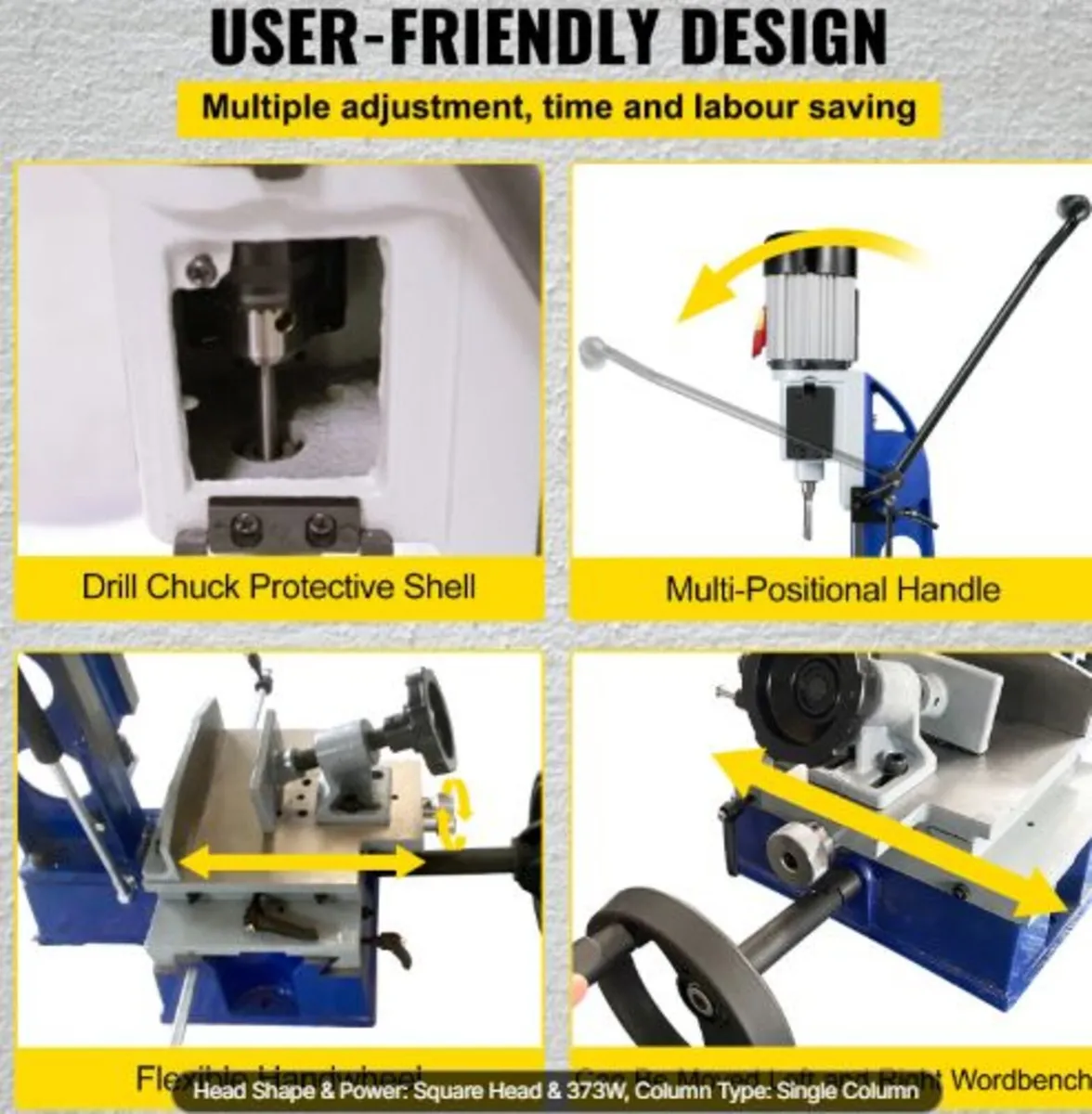 Woodworking Mortise Machine, 373 W(1/2 HP) 1400RPM - Image 3