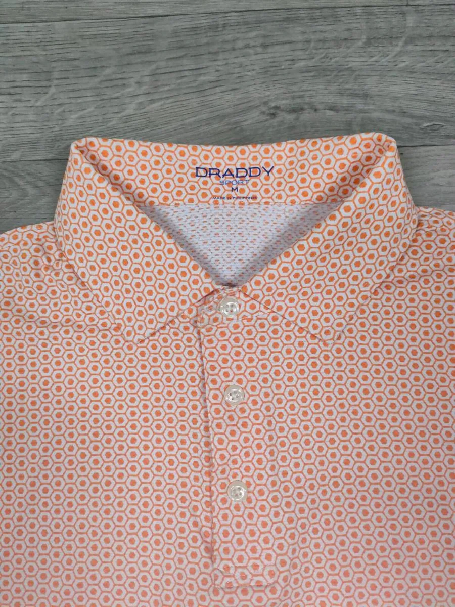 B Draddy Sport Patterned Golf Polo Shirt Mens M/L - Image 3