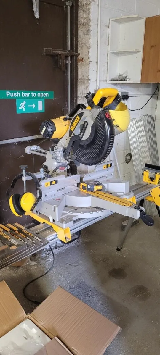 DEWALT Mitre Saw + Stand + Blade Sharpener - Image 1