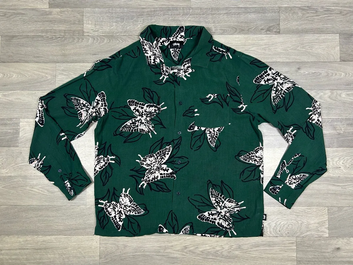 Stussy Butterfly 100% Rayon Shirt Mens Large - Image 1