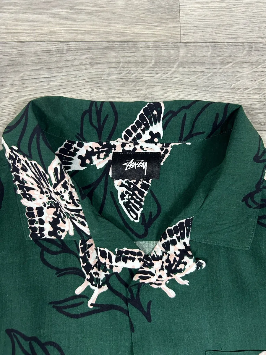 Stussy Butterfly 100% Rayon Shirt Mens Large - Image 4