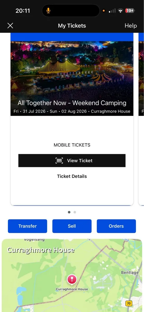 All together now tickets x2 and one Campervan