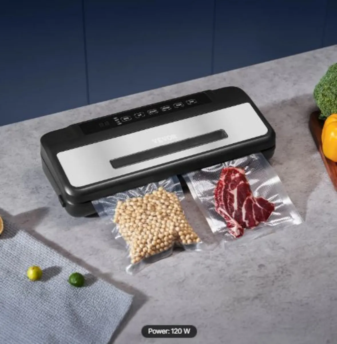 Vacuum Sealer Machine, 80Kpa 120W Powerful Compact - Image 4