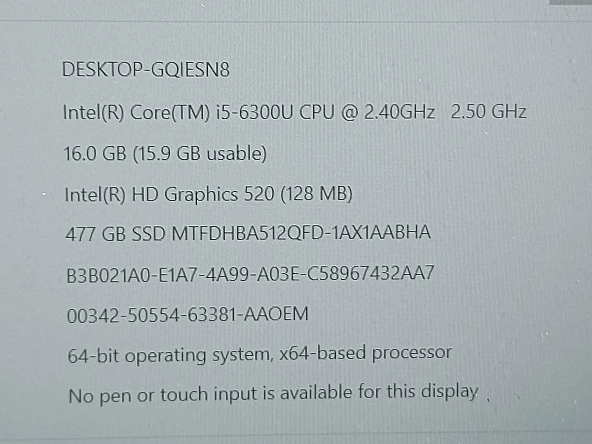 Dell Latitude E7270, 16GB Ram, 500GB SSD, Wins 10 - Image 3