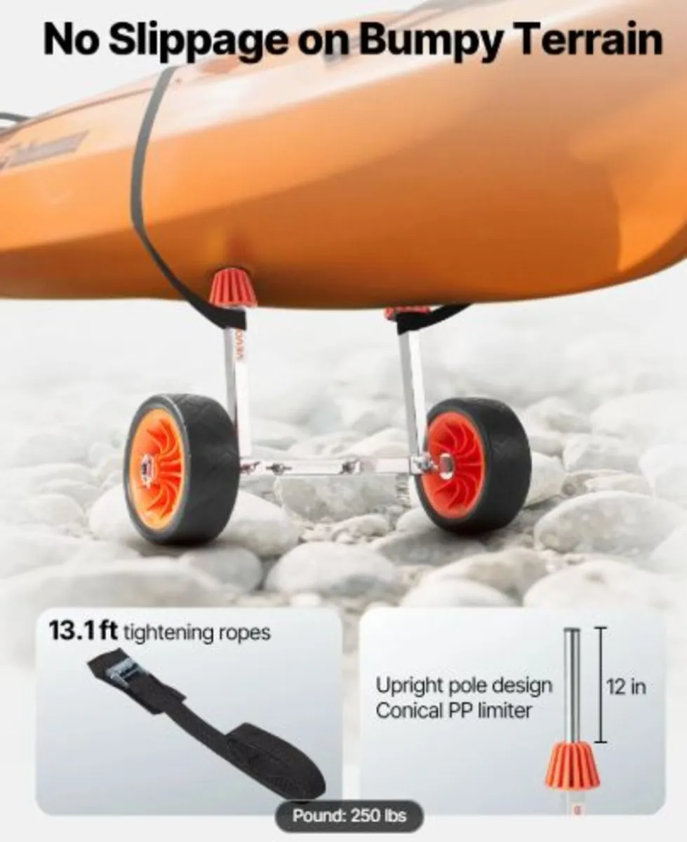 Kayak Cart, 113.4 kg Load Capacity, Canoe Cart - Image 2