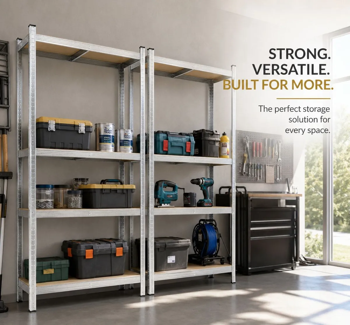 Heavy Duty Garage Shelving Set of 2 – Boltless Gal - Image 1