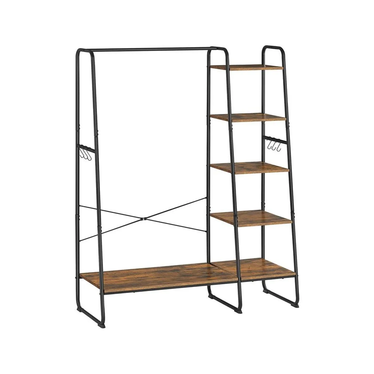 Clothes Rack with Shelves & Hooks – Open Wardrobe - Image 3