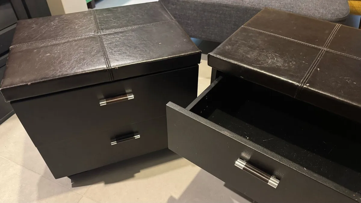 Pair of Black Bedside Lockers – €30 - Image 1