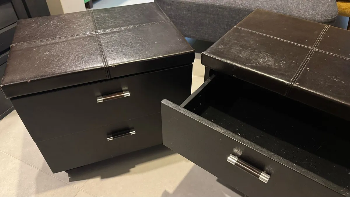 Pair of Black Bedside Lockers – €30 - Image 2