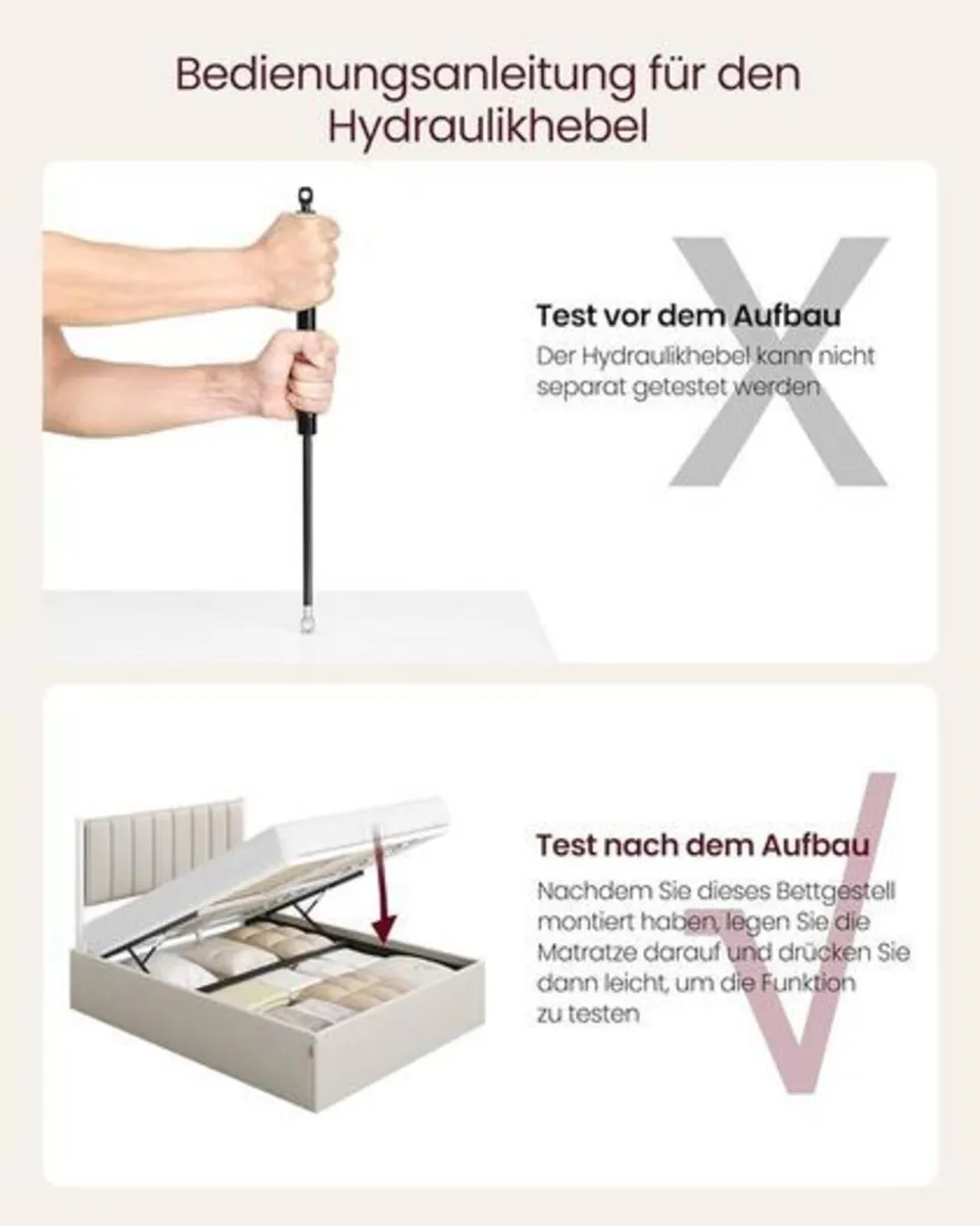 Double Bed Hydraulic Lift System Ottoman Storage - Image 4