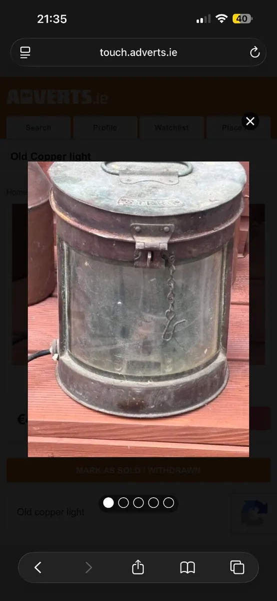 Old copper lamp - Image 1