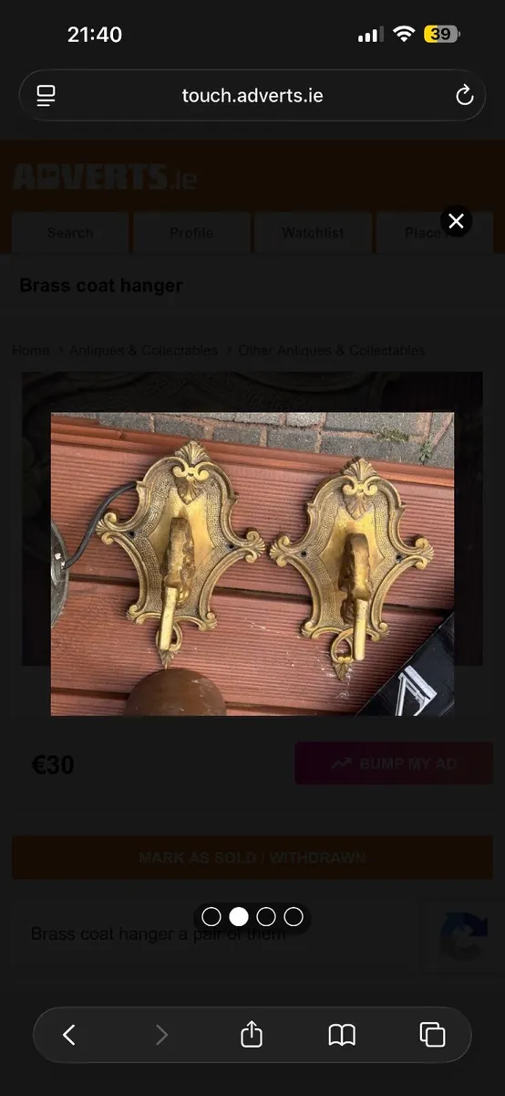 Brass coat hook - Image 3