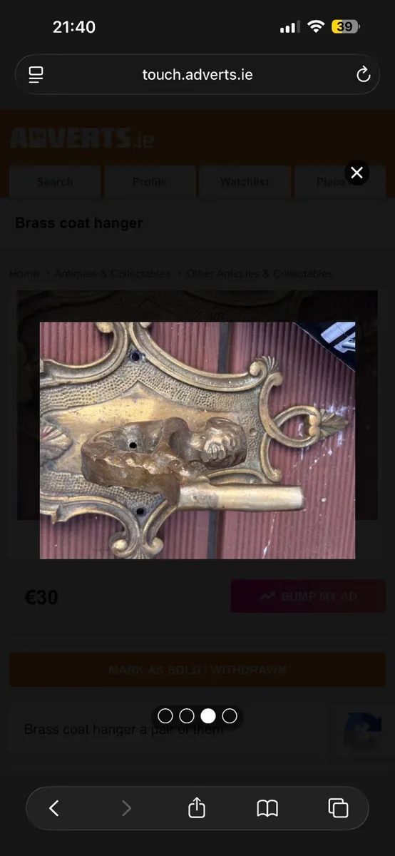 Brass coat hook - Image 2