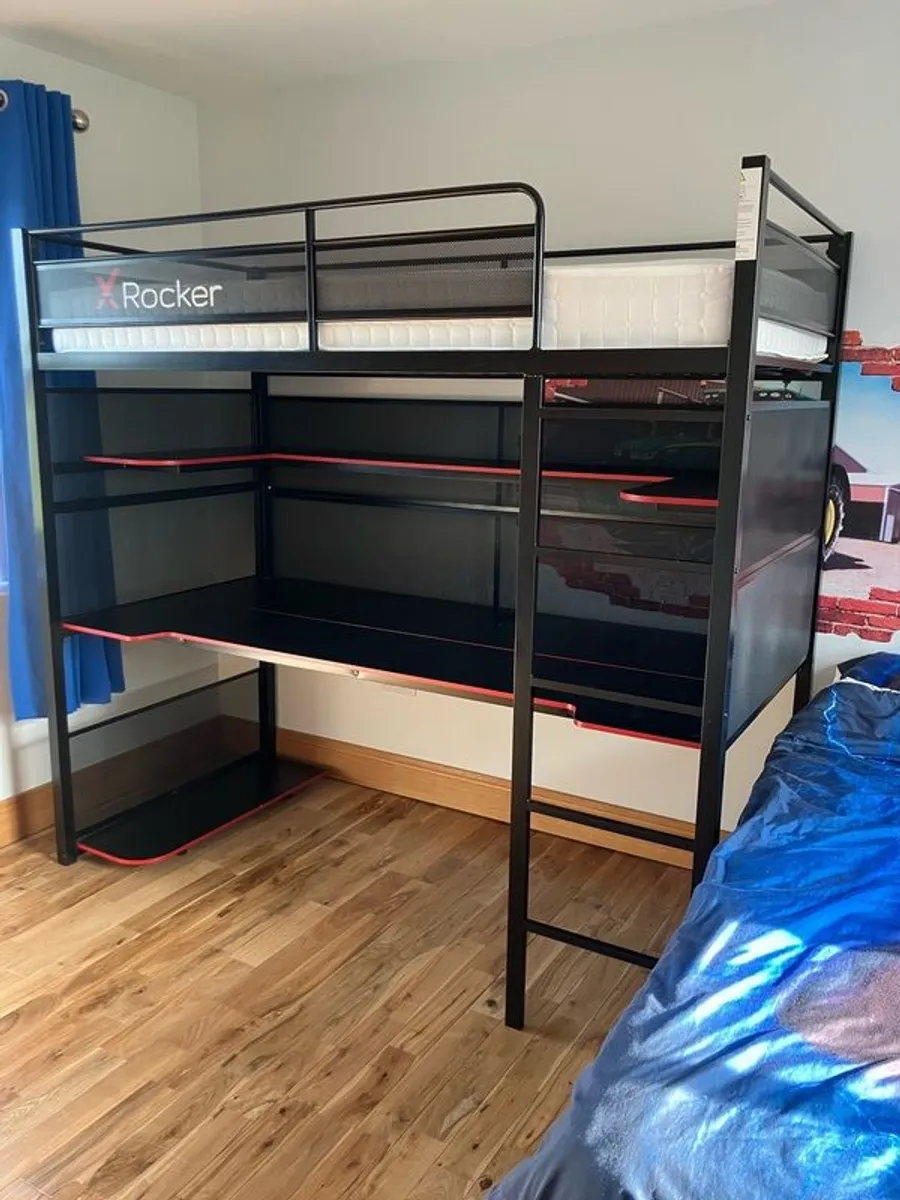 X Rocker high sleeper bed & gaming desk - Image 2