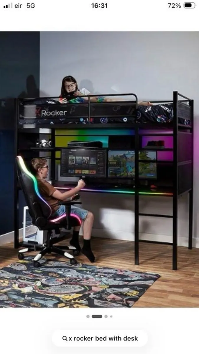 X Rocker high sleeper bed & gaming desk - Image 3