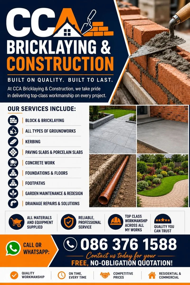 Cca bricklaying Available westmeath - Image 1