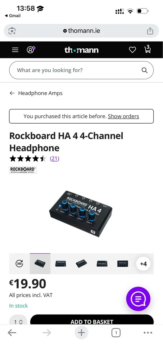 Rockboard HA 4 4-Channel Headphone + free cable - Image 4