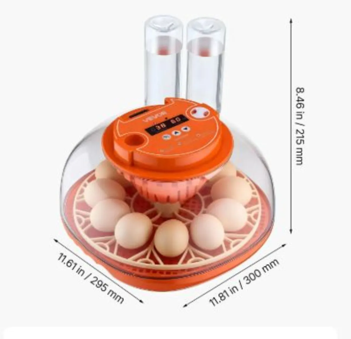 12 Egg Incubator, Automatic Egg Turner with LED - Image 2