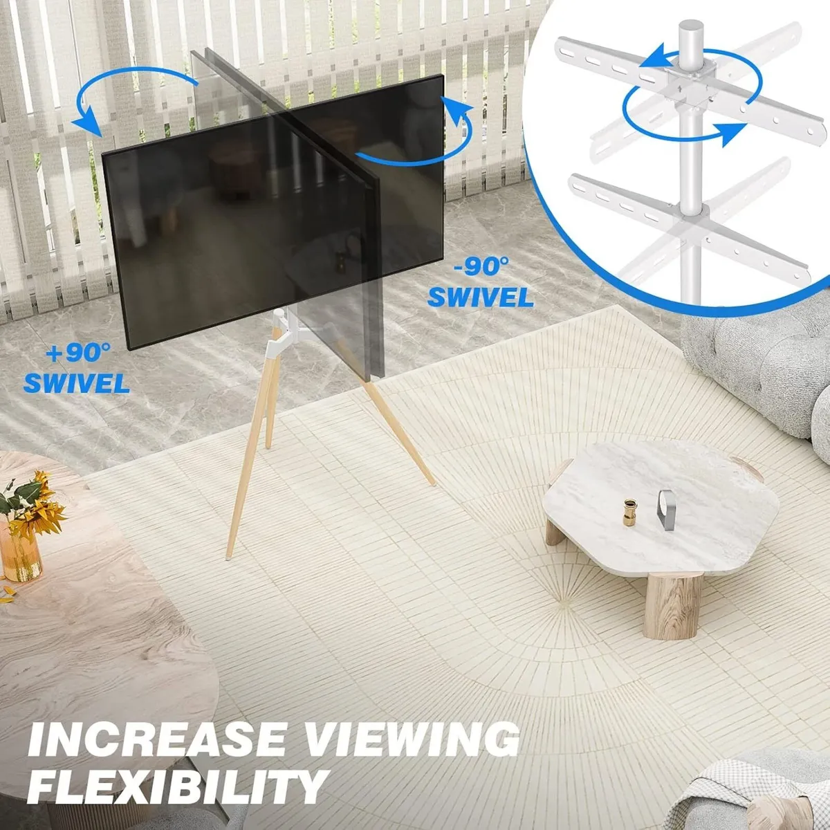 Easel TV Stand for 32-65 Inch LED LCD - Image 4