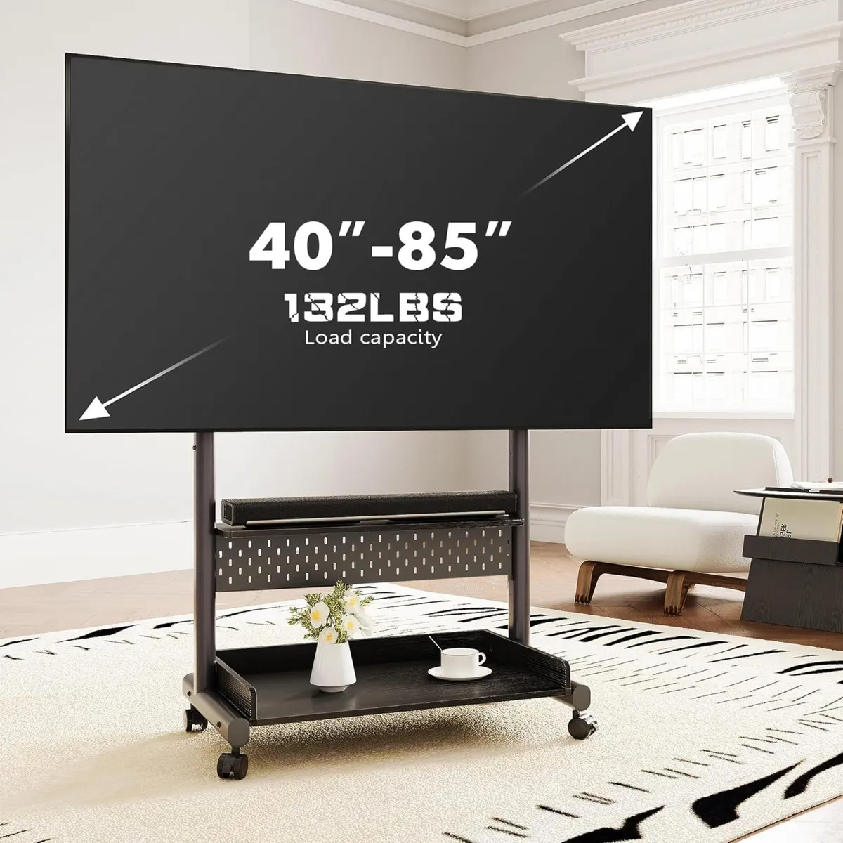 TV Floor Stand on Wheels for 40-85" Screens - Image 3