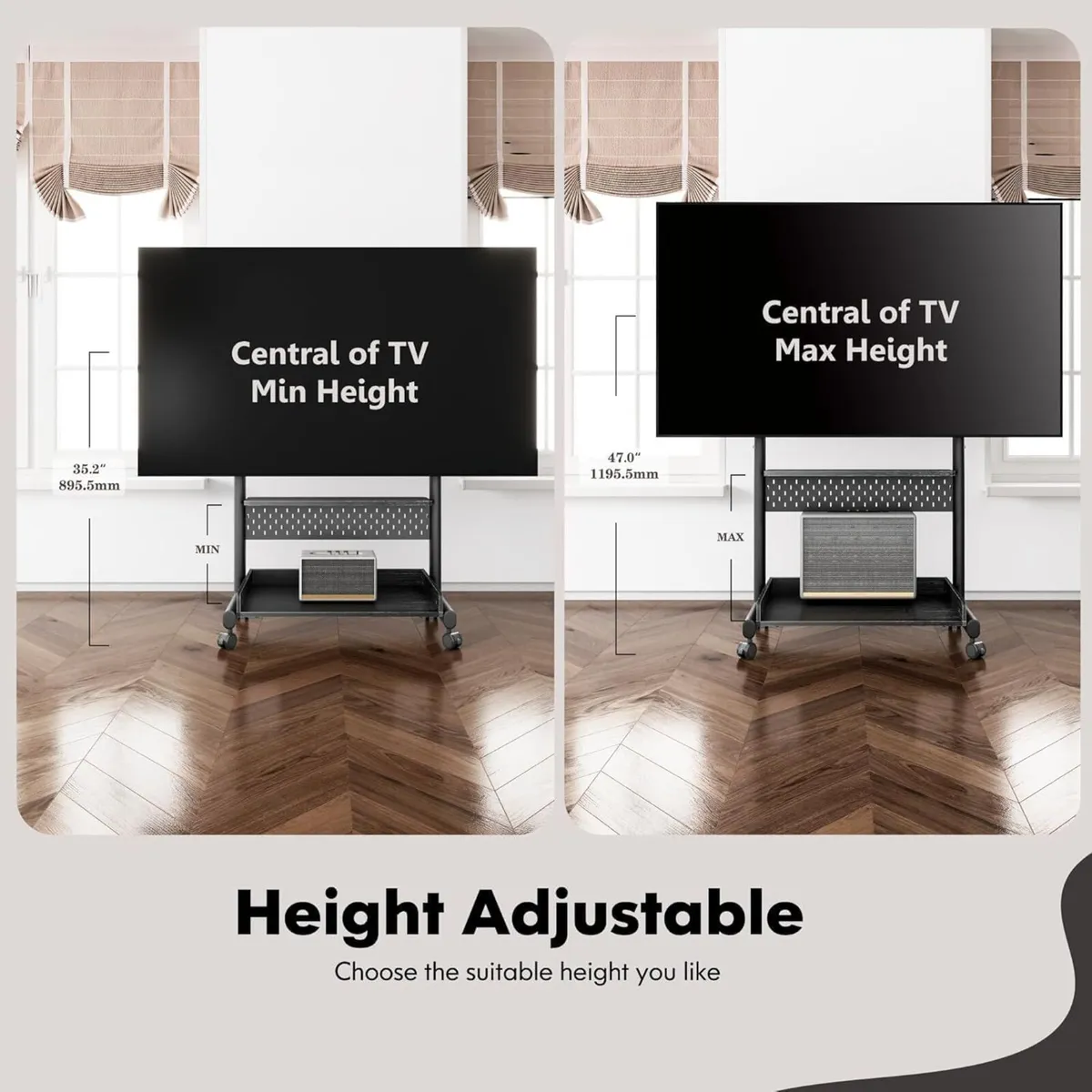 TV Floor Stand on Wheels for 40-85" Screens - Image 4