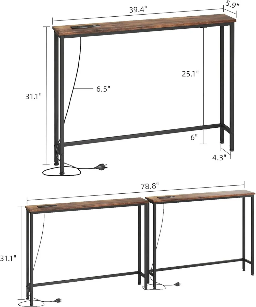 200 X 80 15CM Console Table with Charging - Image 3