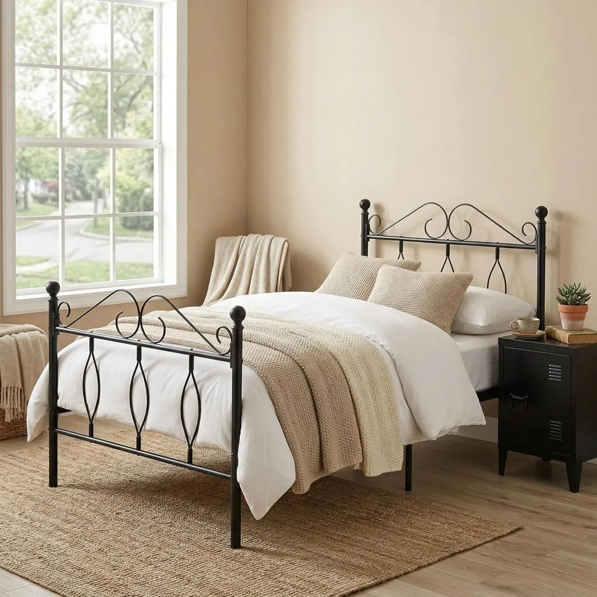 Bed Metal Frame Industrial Iron for Teenagers - Image 3