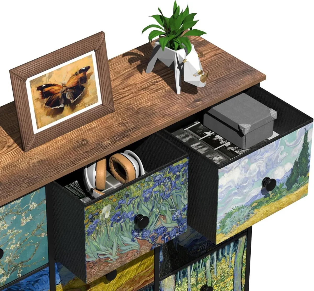 Dresser Bedroom with 6 Fabric Drawers Wide - Image 4