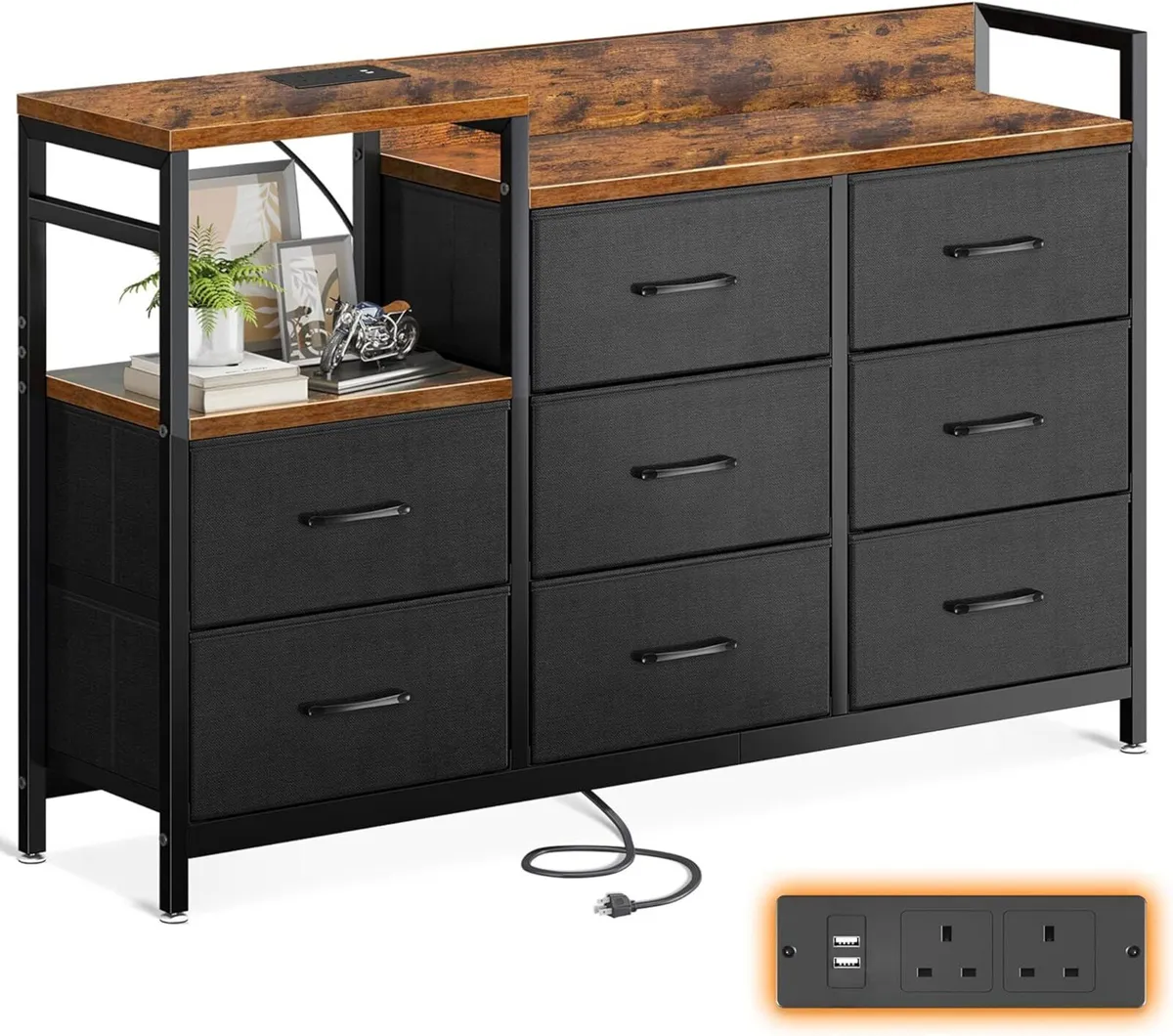 Chest of Drawers Bedroom Contains 2 USB Ac - Image 1