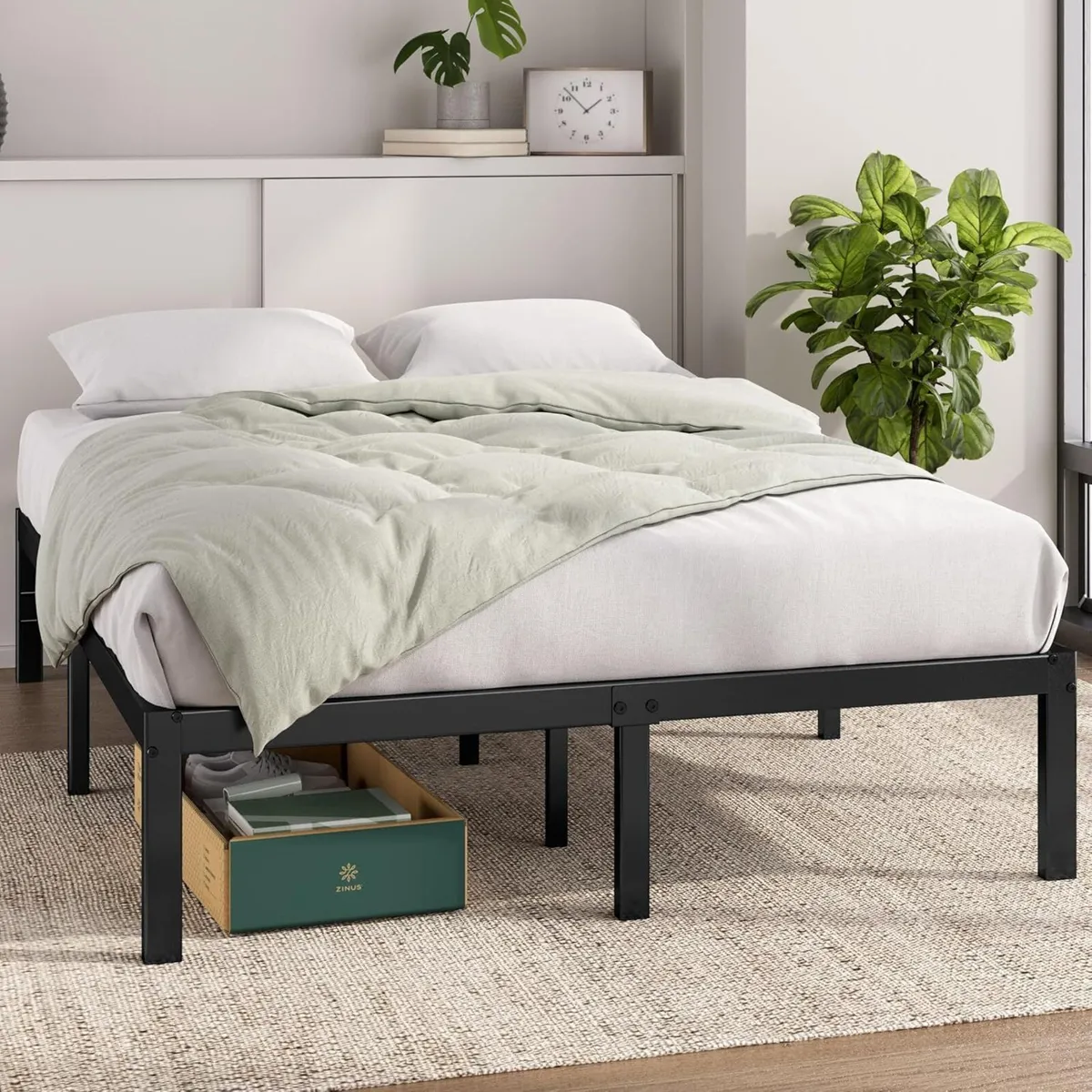 Bed Frame with Storage Space Underneath 14.2'' - Image 1