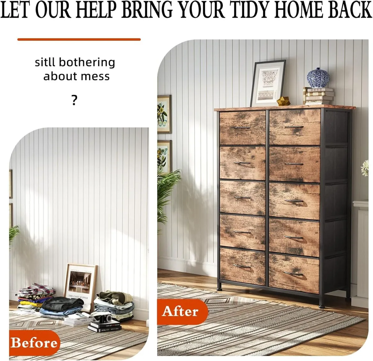 Chest of Drawers for Bedroom 10 Drawer Tall - Image 4