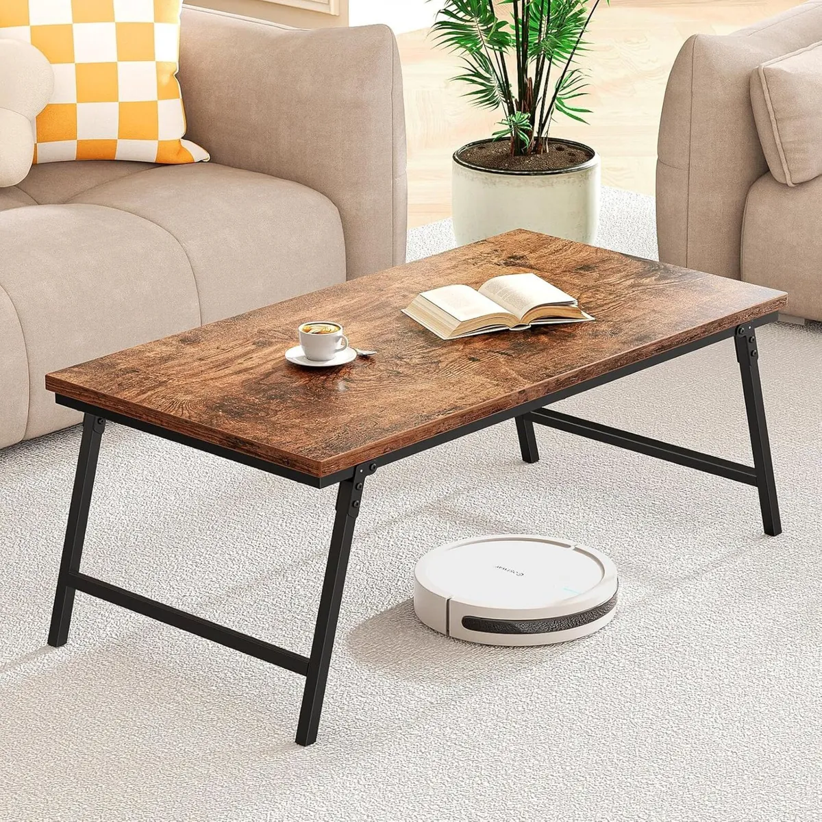 Folding Coffee Table Foldable Tea with Leg Latches - Image 1