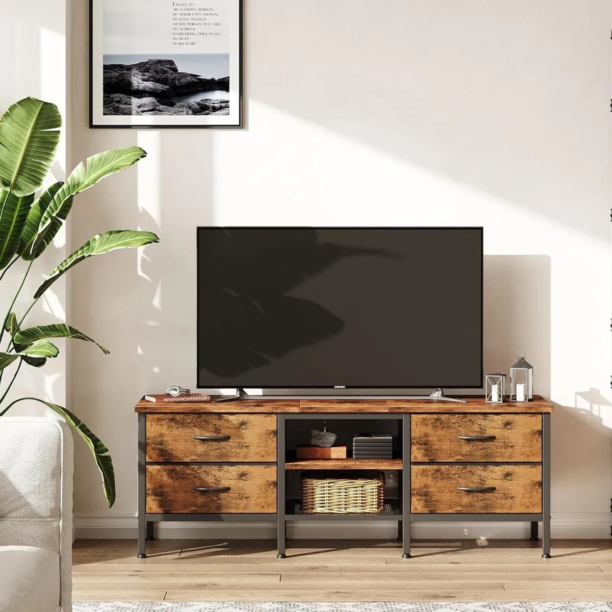 TV Stand with Storage Table 55 Inch Drawers - Image 4