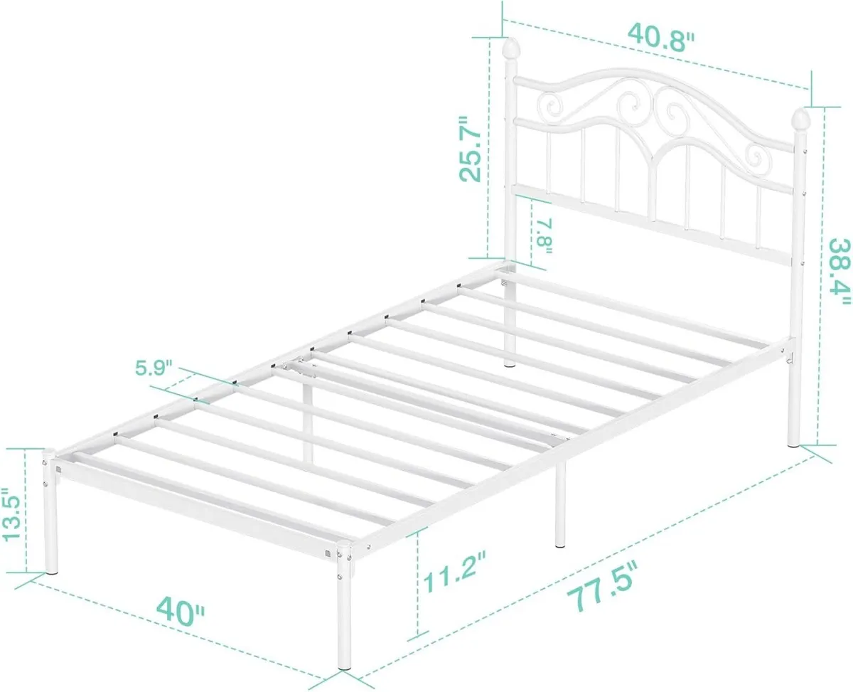 Bed Frames with Vintage Headboard Metal Frame - Image 2