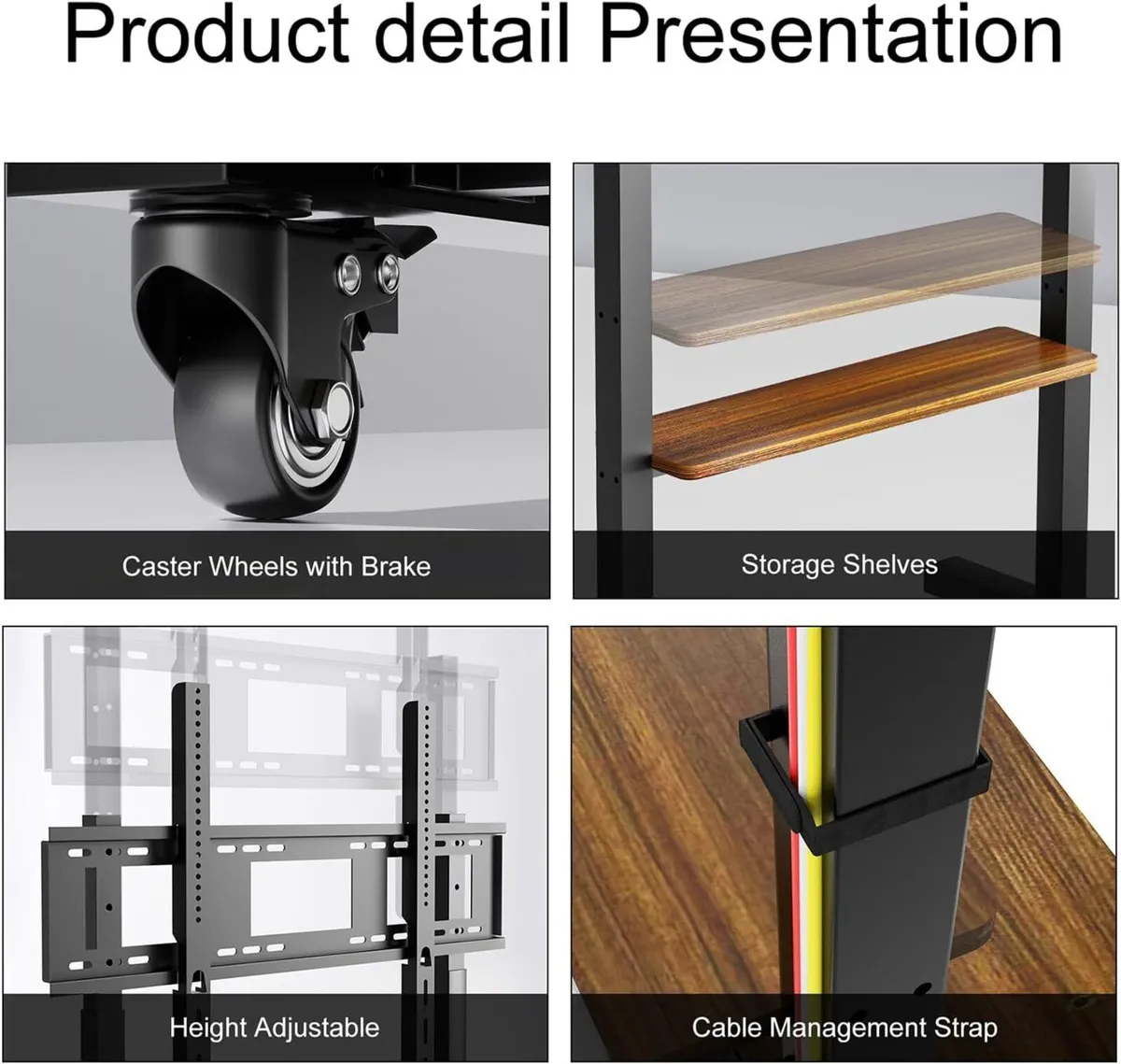Floor TV Stand for 40-100 Inch Tvs Adjustable - Image 3