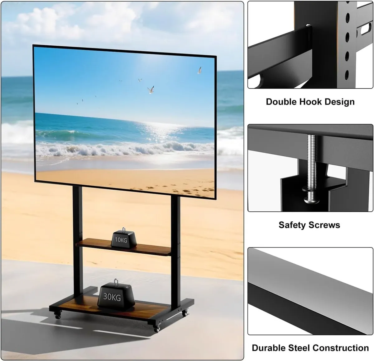 Floor TV Stand for 40-100 Inch Tvs Adjustable - Image 4
