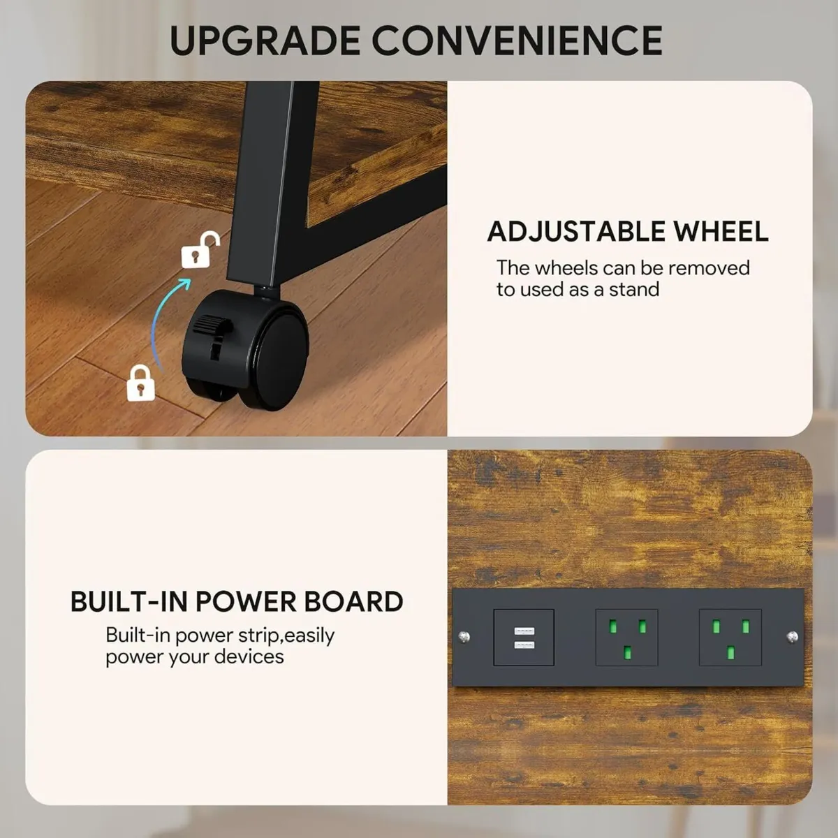 Stand 4-Tier Av Media with Power Strip - Image 4