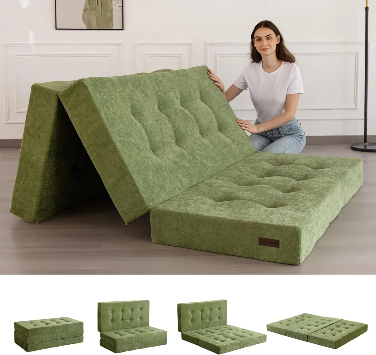 Folding Mattress Chenille Fabric 15CM Sofa Bed - Image 1