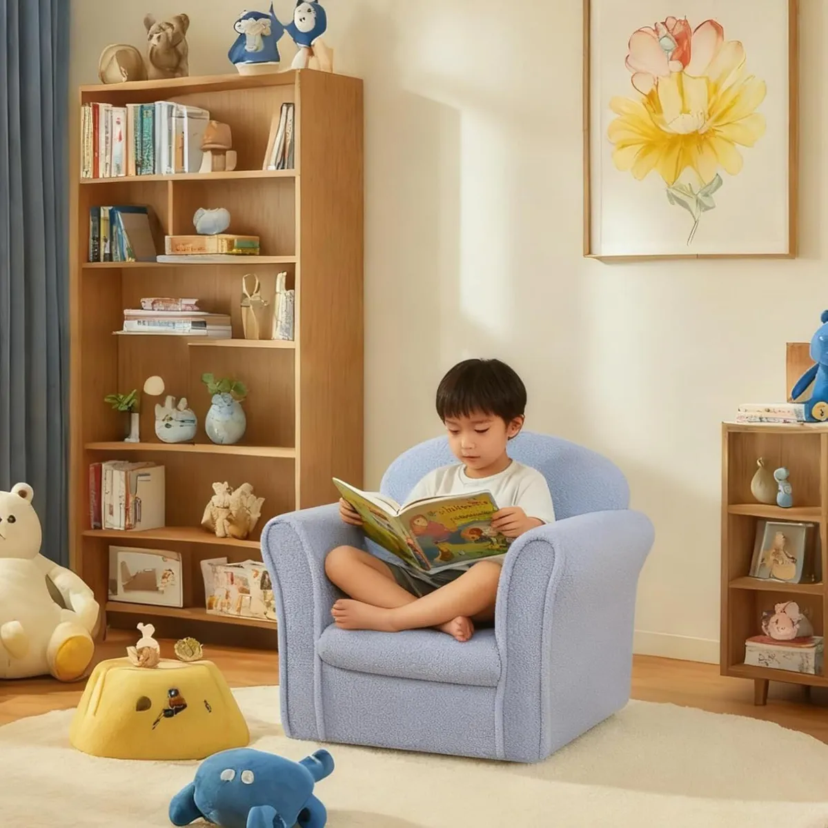 Kids Armchair Single Toddler Sofa with Sturdy Wood - Image 2