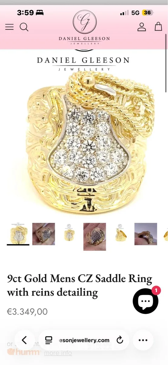 Gold saddle ring