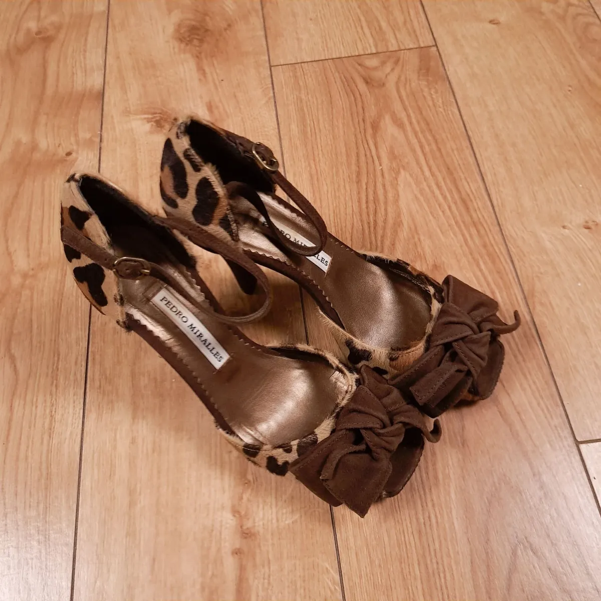 Pedro Miralles Brown Leopard Bow Heels 5UK - Image 1